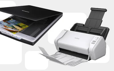 A flatbed scanner and a document scanner