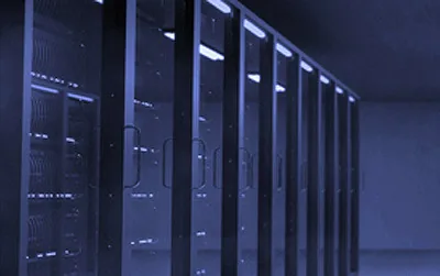 Rows of server storage racks